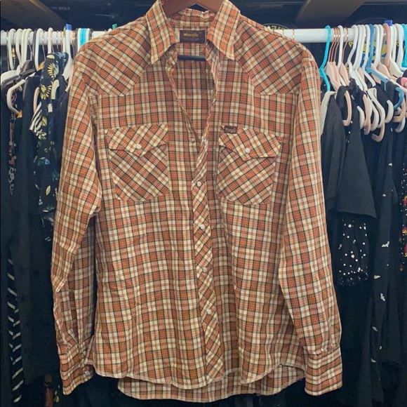Plaid wrangler long sleeve shirt - Picture 6 of 6
